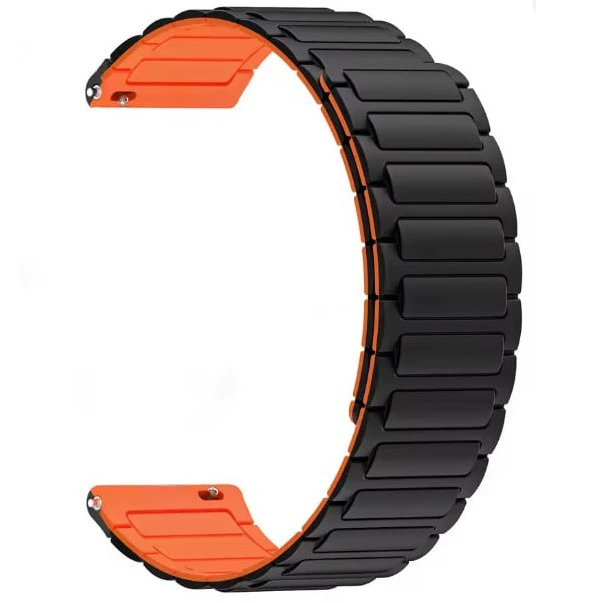 Каучуковий магнітний ремінець Orange/Black 22