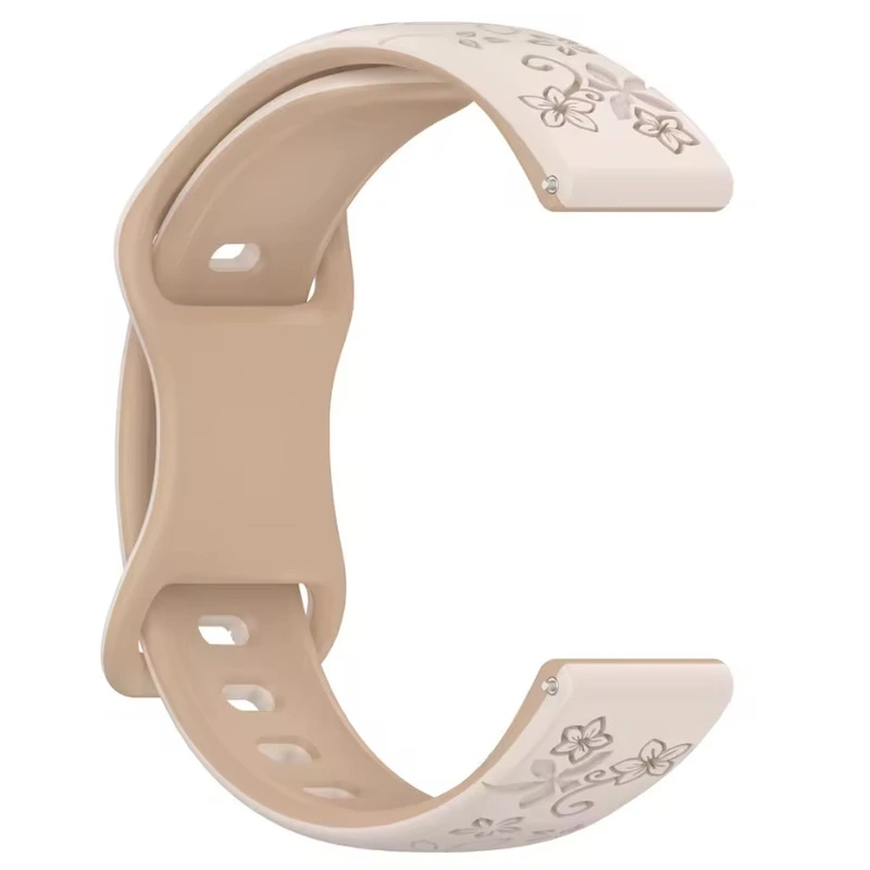 Ремінець каучуковий жіночий Flower Beige 16 мм