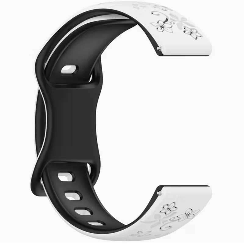 Ремінець каучуковий жіночий Flower White 16 мм