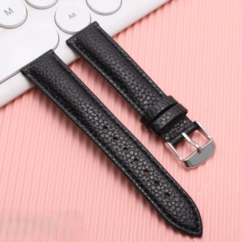 Ремінець шкіряний чорний 16 мм