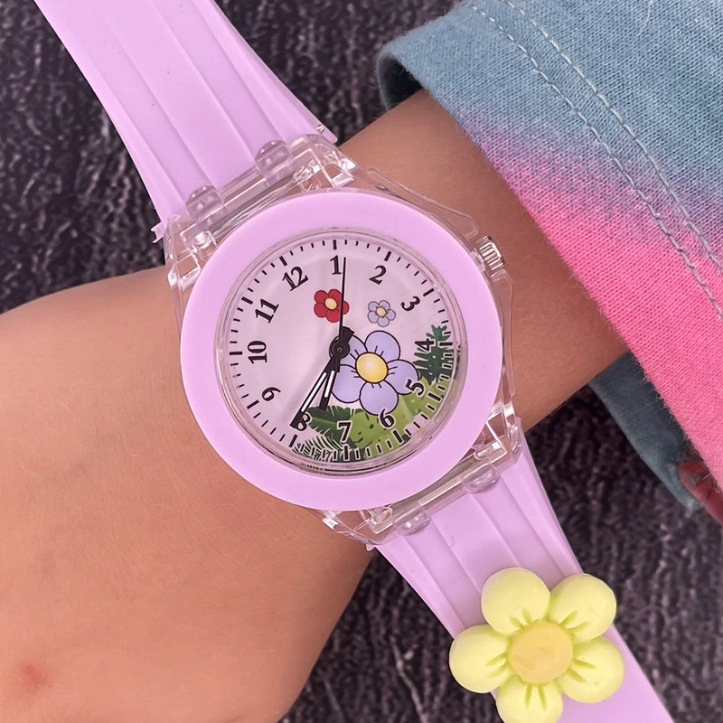 Дитячий годинник Better 005 Flowers Purple-White