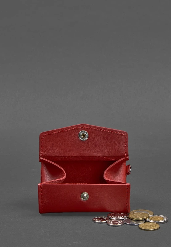 Жіноча шкіряна монетниця з клапаном 1.0 червоний