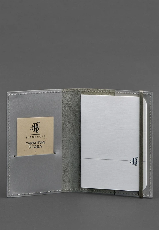 Шкіряна обкладинка для паспорта 1.0 сіра