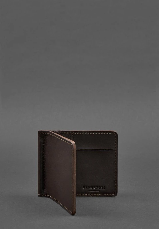 Чоловіче шкіряне портмоне коричневе 1.0 затиск для грошей