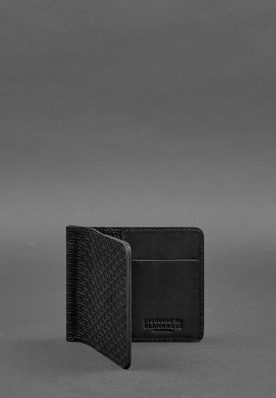 Чоловіче шкіряне портмоне 1.0 затиск для грошей чорний Карбон