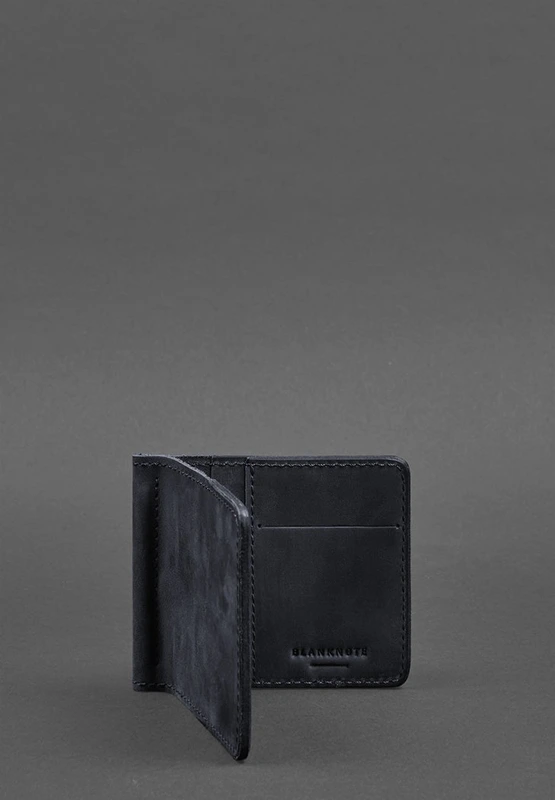 Чоловіче шкіряне портмоне синє 1.0 затиск для грошей