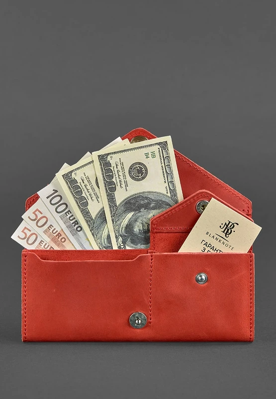 Жіночий шкіряний гаманець Керрі 1.0 кораловий