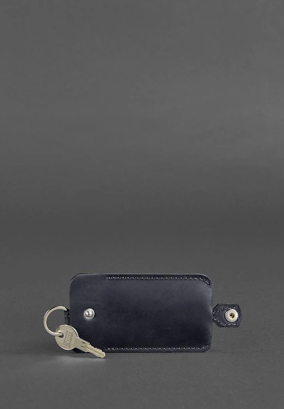 Шкіряна ключниця 1.0 синя Crazy Horse