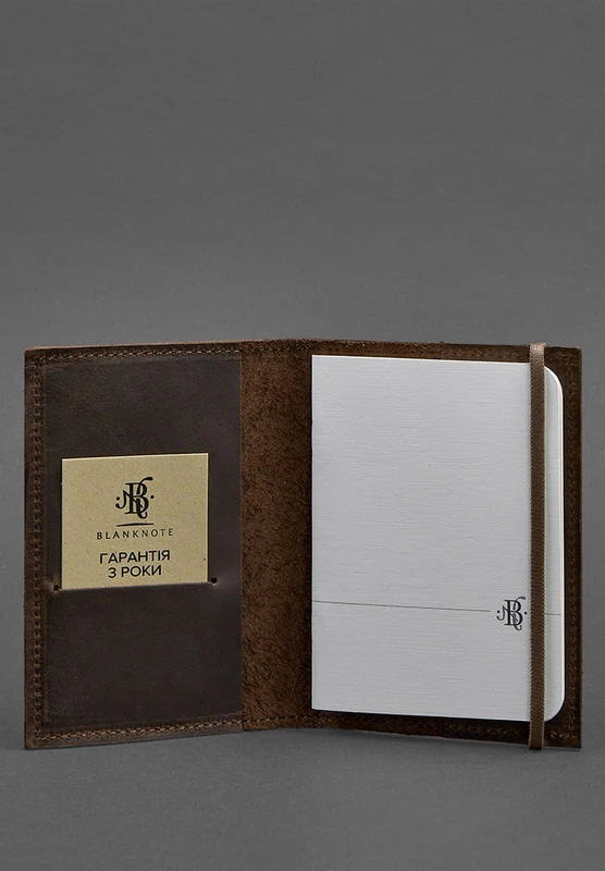 Шкіряна обкладинка для паспорта 1.0 темно-коричнева Crazy Horse