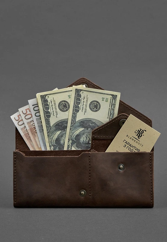 Жіночий шкіряний гаманець Керрі 1.0 темно-коричневий Crazy Horse