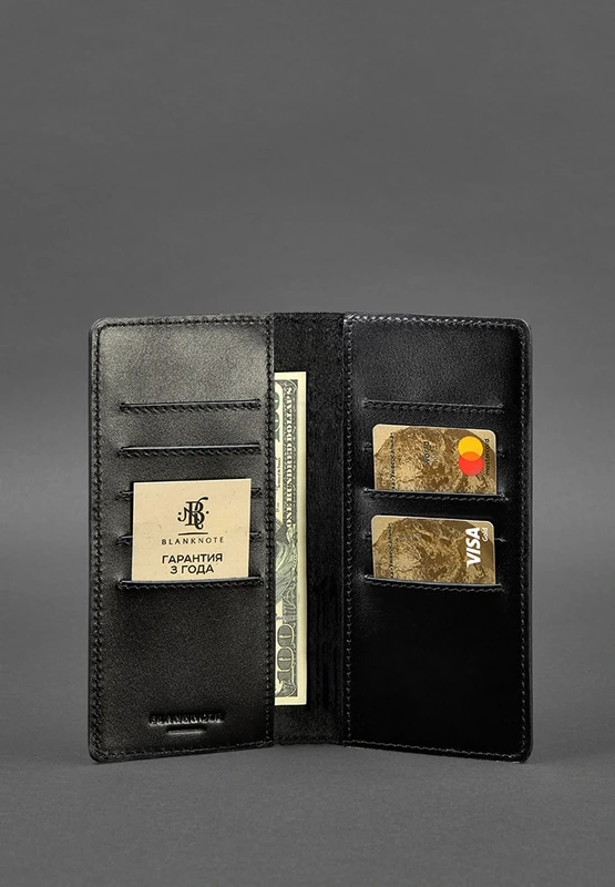 Шкіряне портмоне-купюрник 11.0 чорне Краст