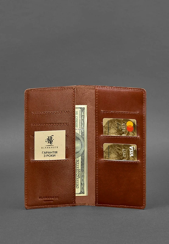 Шкіряне портмоне-купюрник 11.0 світло-коричневе