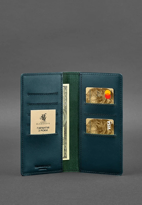 Шкіряне портмоне-купюрник 11.0 зелене