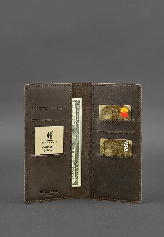 Шкіряне портмоне-купюрник 11.0 темно-коричневе