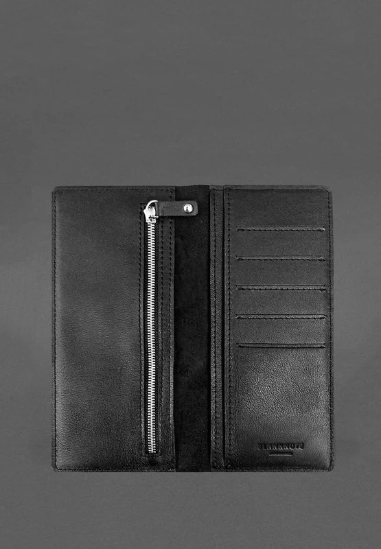 Шкіряне портмоне-купюрник 12.0 чорне Краст