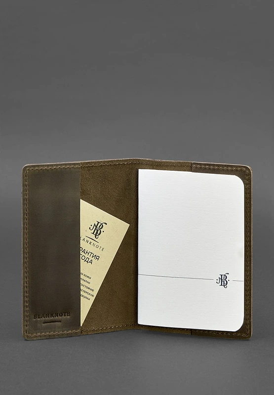 Шкіряна обкладинка для паспорта та військового квитка 1.3 темно-коричнева Crazy Horse