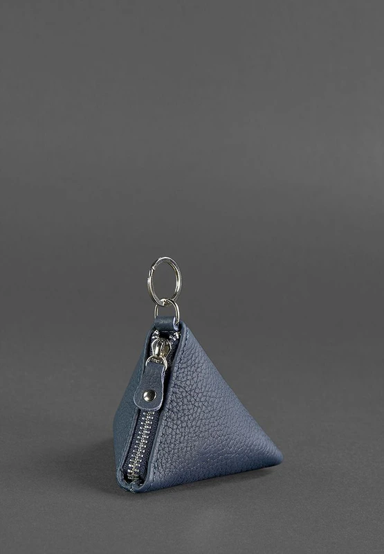 Шкіряна монетниця 2.0 Піраміда Синя