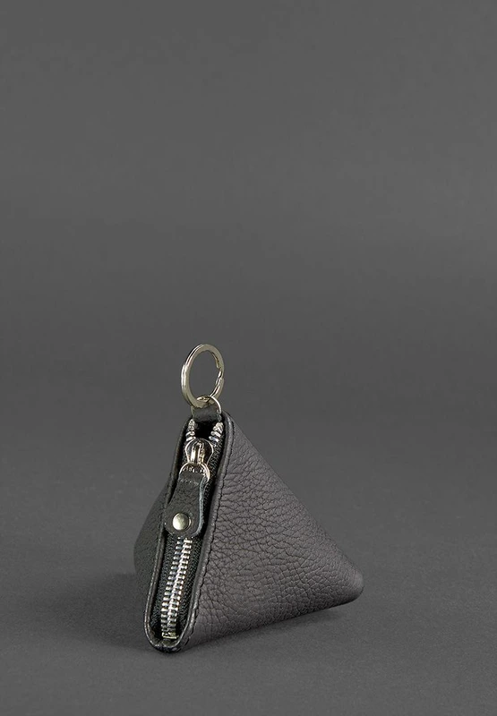 Шкіряна монетниця 2.0 Піраміда чорна