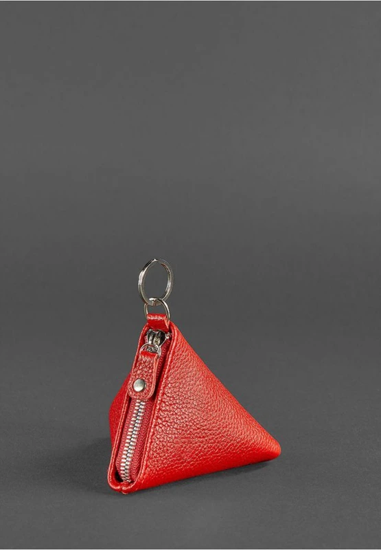 Жіноча шкіряна монетниця 2.0 Піраміда червона