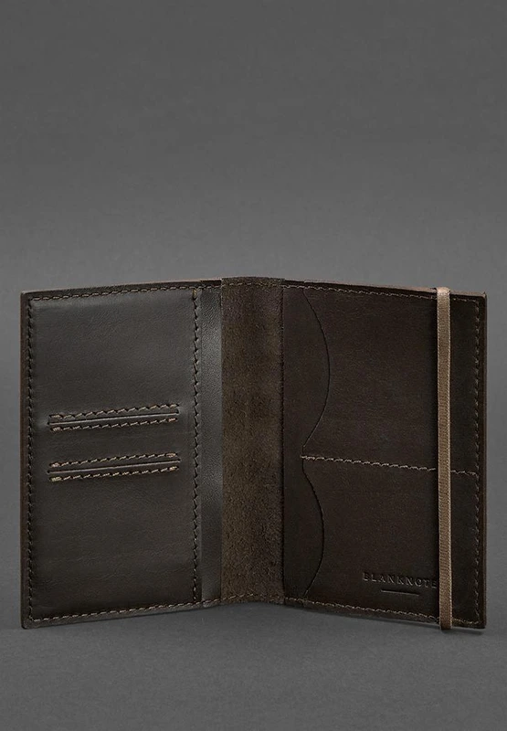 Шкіряна обкладинка для паспорта 2.0 темно-коричнева