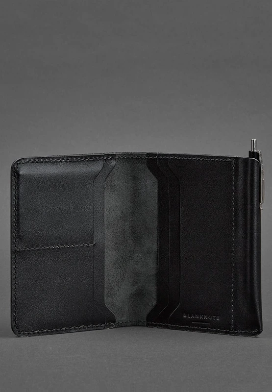Шкіряне портмоне 2.0 чорне Краст