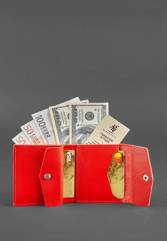 Жіночий шкіряний гаманець 2.1 Яскраво-червоний