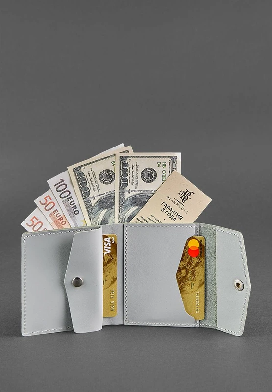 Жіночий шкіряний гаманець 2.1 Сірий