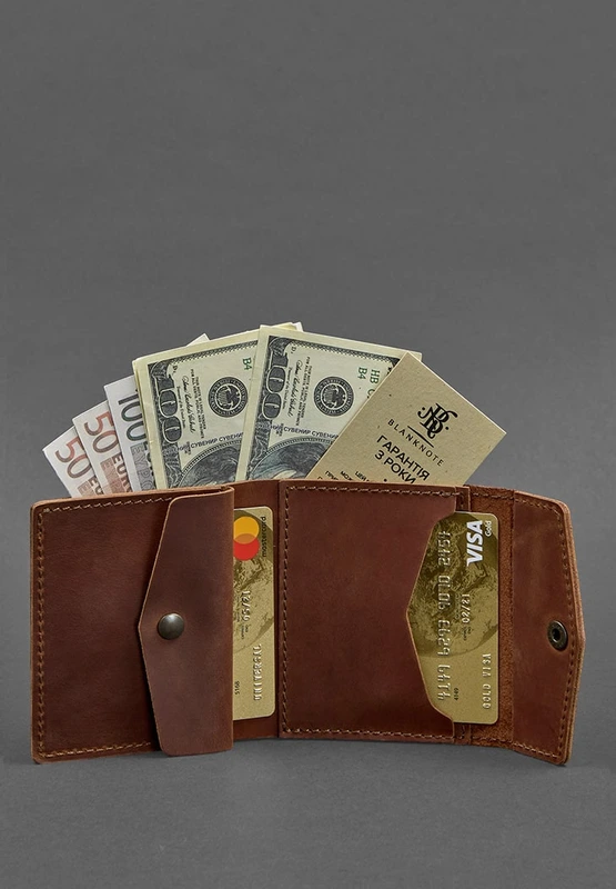 Шкіряний гаманець 2.1 світло-коричневий Crazy Horse