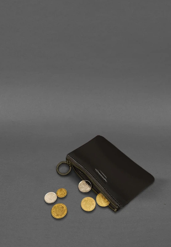 Шкіряна монетниця / міні-косметичка 3.0 темно-коричнева краст