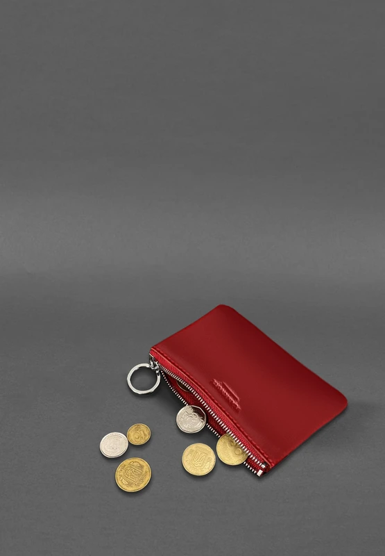 Шкіряна монетниця / міні-косметичка 3.0 червона краст