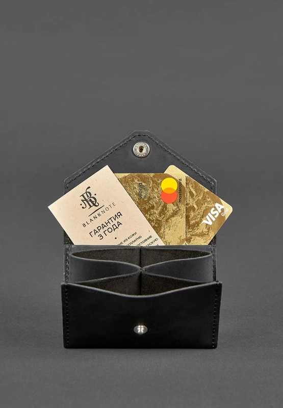 Шкіряний жіночої кард-кейс 3.0 чорний з мандалою