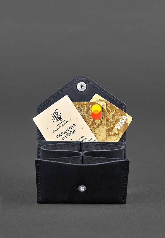 Шкіряний кард-кейс 3.0 синій з мандалою