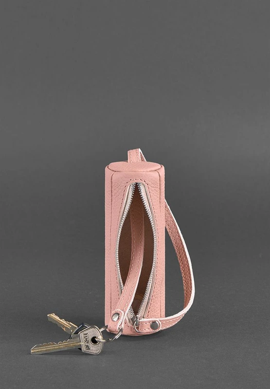 Жіноча шкіряна ключниця 3.0 Тубус рожева