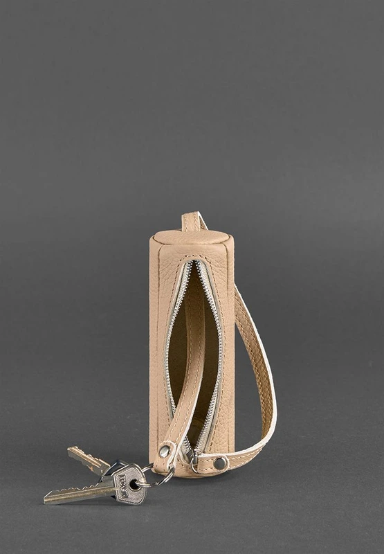 Жіноча шкіряна жіноча ключниця 3.0 Тубус світло-бежева