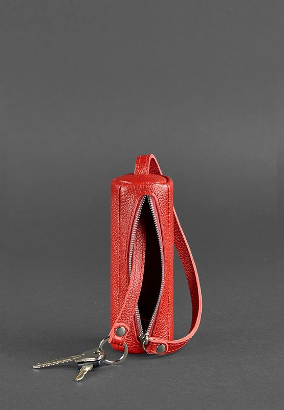 Жіноча шкіряна ключниця 3.0 Тубус червона