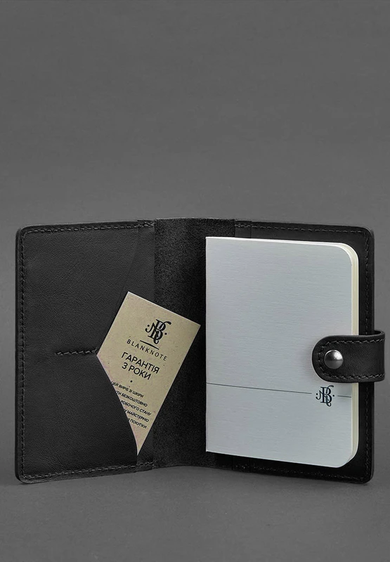Шкіряна обкладинка для паспорта 3.0 чорна