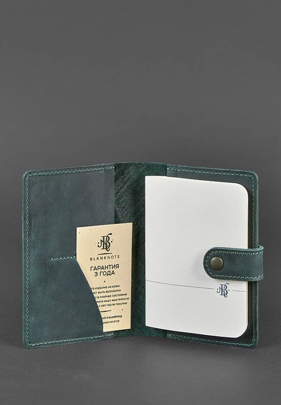 Жіноча шкіряна обкладинка для паспорта 3.0 Інді зелена