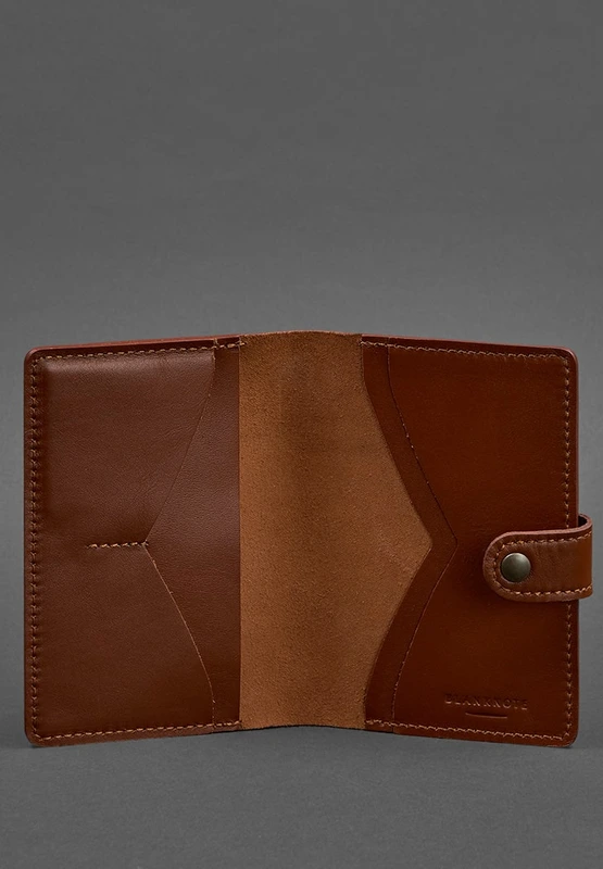 Шкіряна обкладинка для паспорта 3.0 світло-коричнева