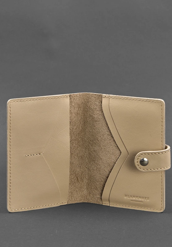 Шкіряна обкладинка для паспорта 3.0 світло-бежева