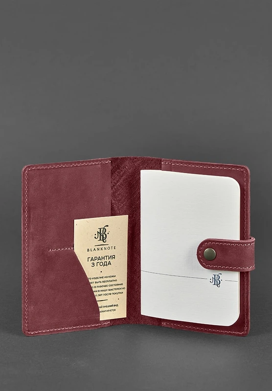 Жіноча шкіряна обкладинка для паспорта 3.0 Інді бордова