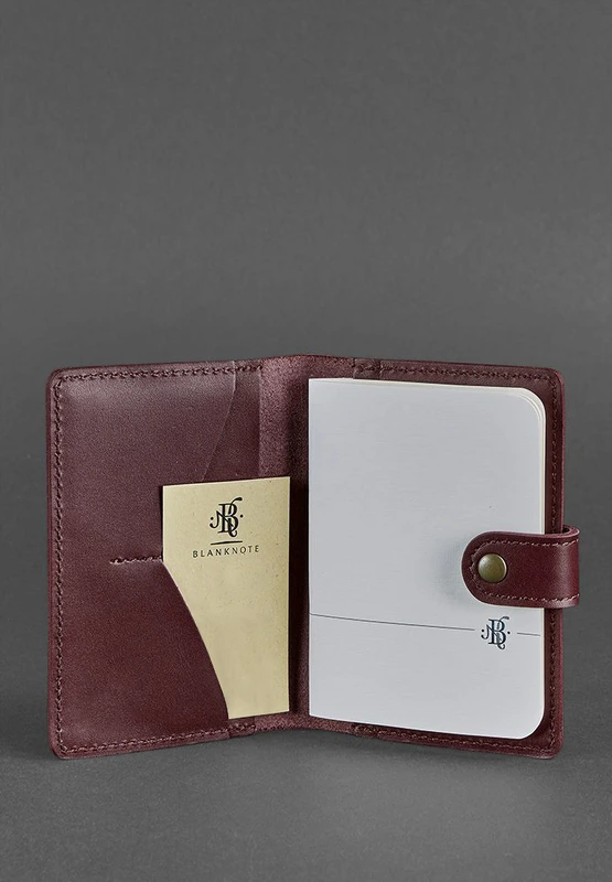 Шкіряна обкладинка для паспорта 3.0 бордова