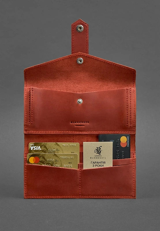 Шкіряне жіноче портмоне 3.0 коралове