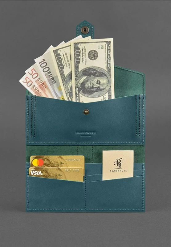 Шкіряне жіноче портмоне 3.0 зелене Краст