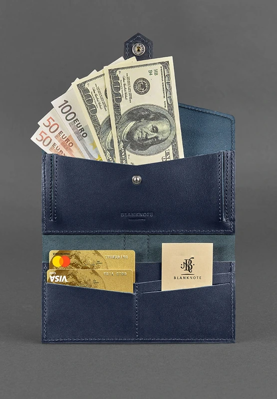 Шкіряне портмоне 3.0 темно-синє