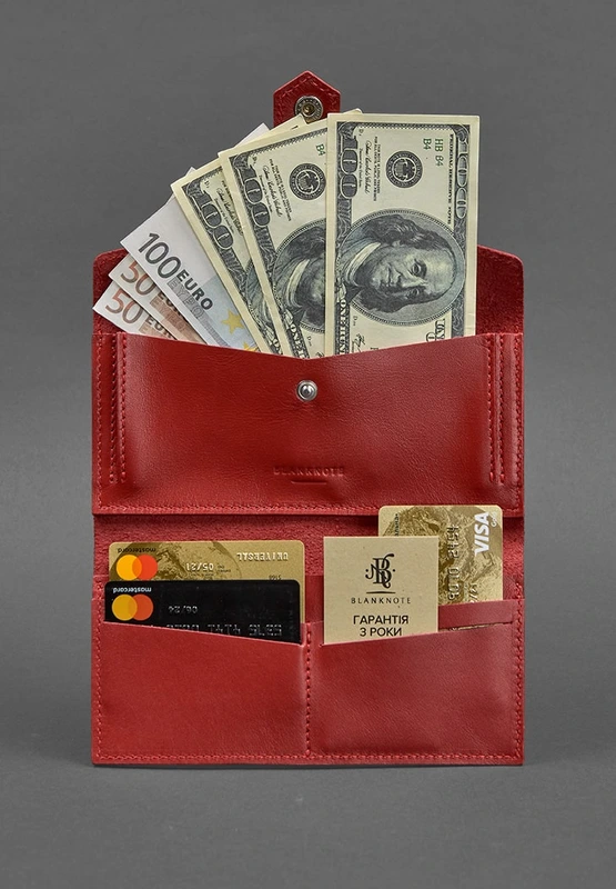 Шкіряне жіноче портмоне 3.0 червоне краст