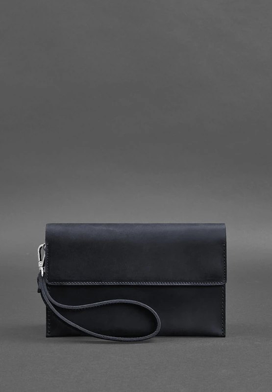 Шкіряний чоловічий клатч-барсетка 3.0 синій Crazy Horse