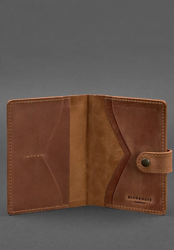 Шкіряна обкладинка для паспорта 3.0 світло-коричнева Crazy Horse