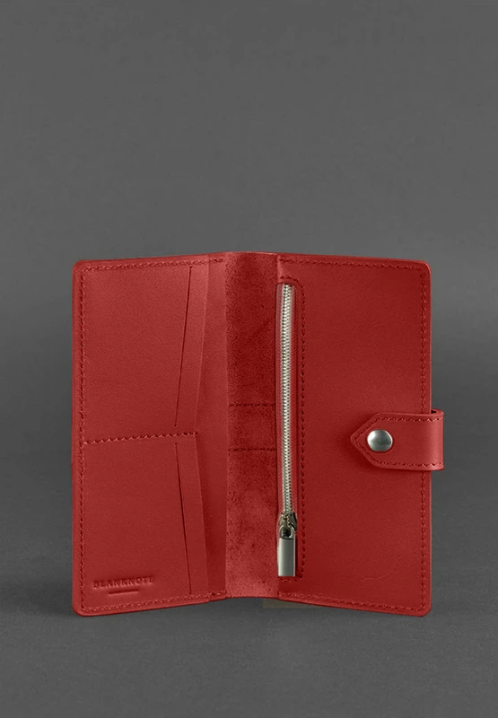 Шкіряне жіноче портмоне 3.1 червоне Краст