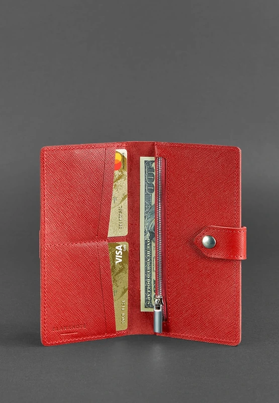 Шкіряне портмоне 3.1 червоне Saffiano