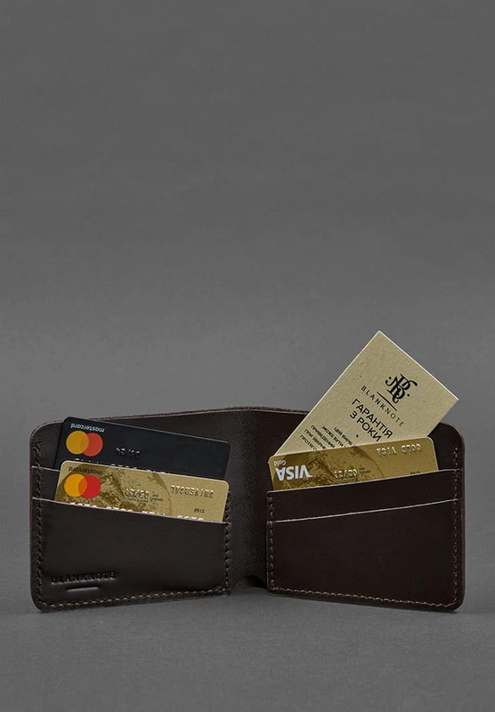 Чоловіче шкіряне портмоне 4.1 (4 кишені) коричневе